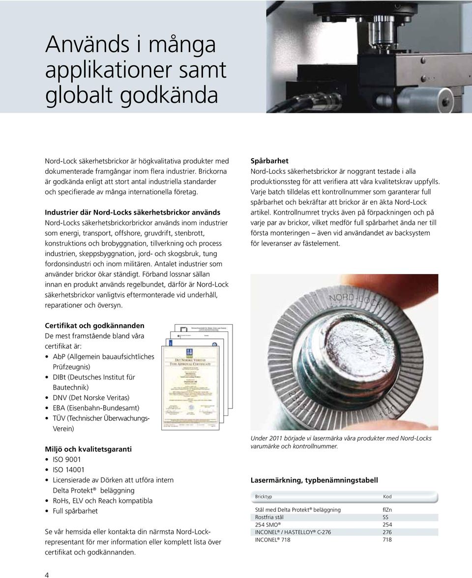 Industrier där Nord-Locks säkerhetsbrickor används Nord-Locks säkerhetsbrickorbrickor används inom industrier som energi, transport, offshore, gruvdrift, stenbrott, konstruktions och brobyggnation,