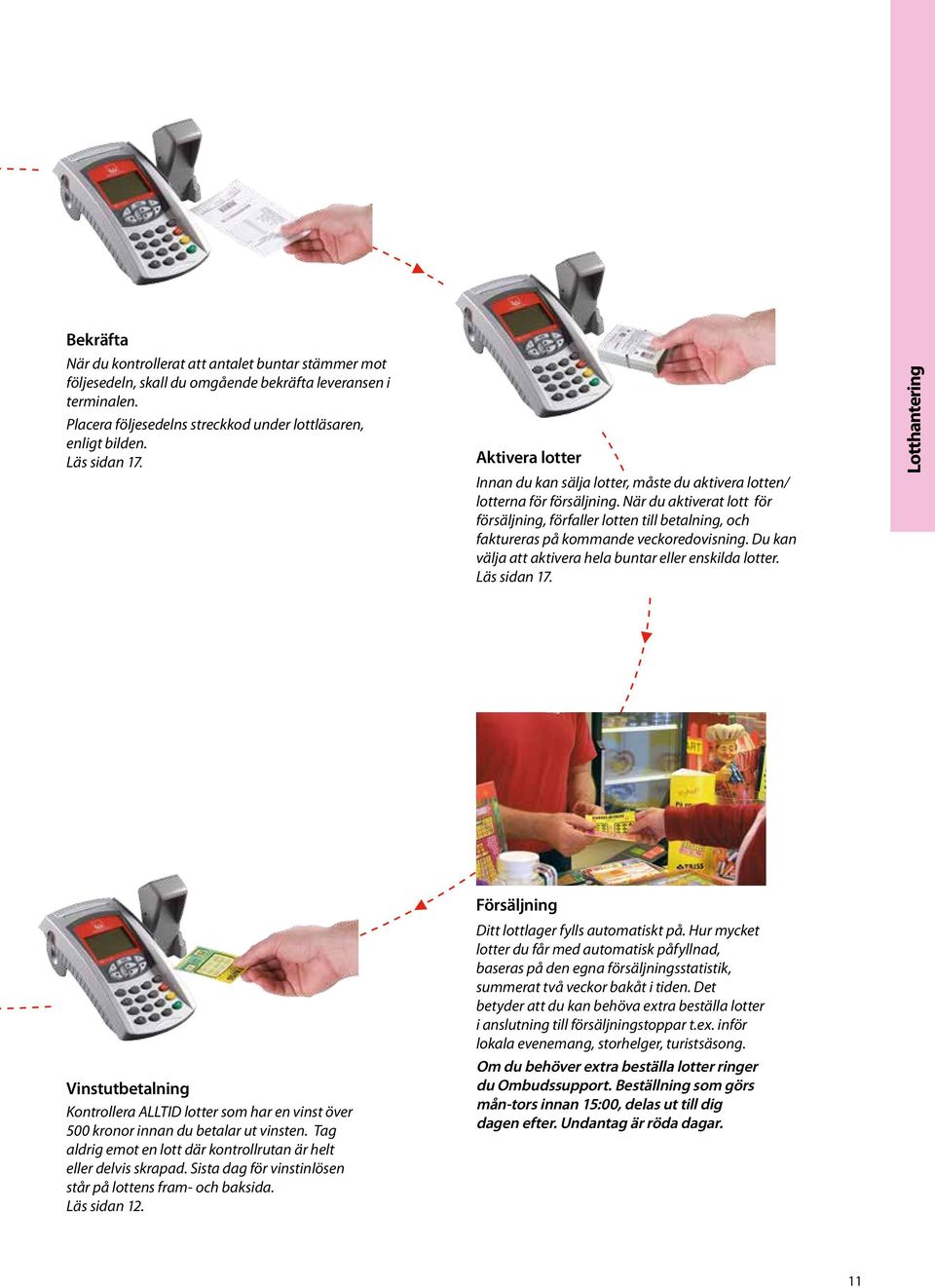 När du aktiverat lott för försäljning, förfaller lotten till betalning, och faktureras på kommande veckoredovisning. Du kan välja att aktivera hela buntar eller enskilda lotter. Läs sidan 17.