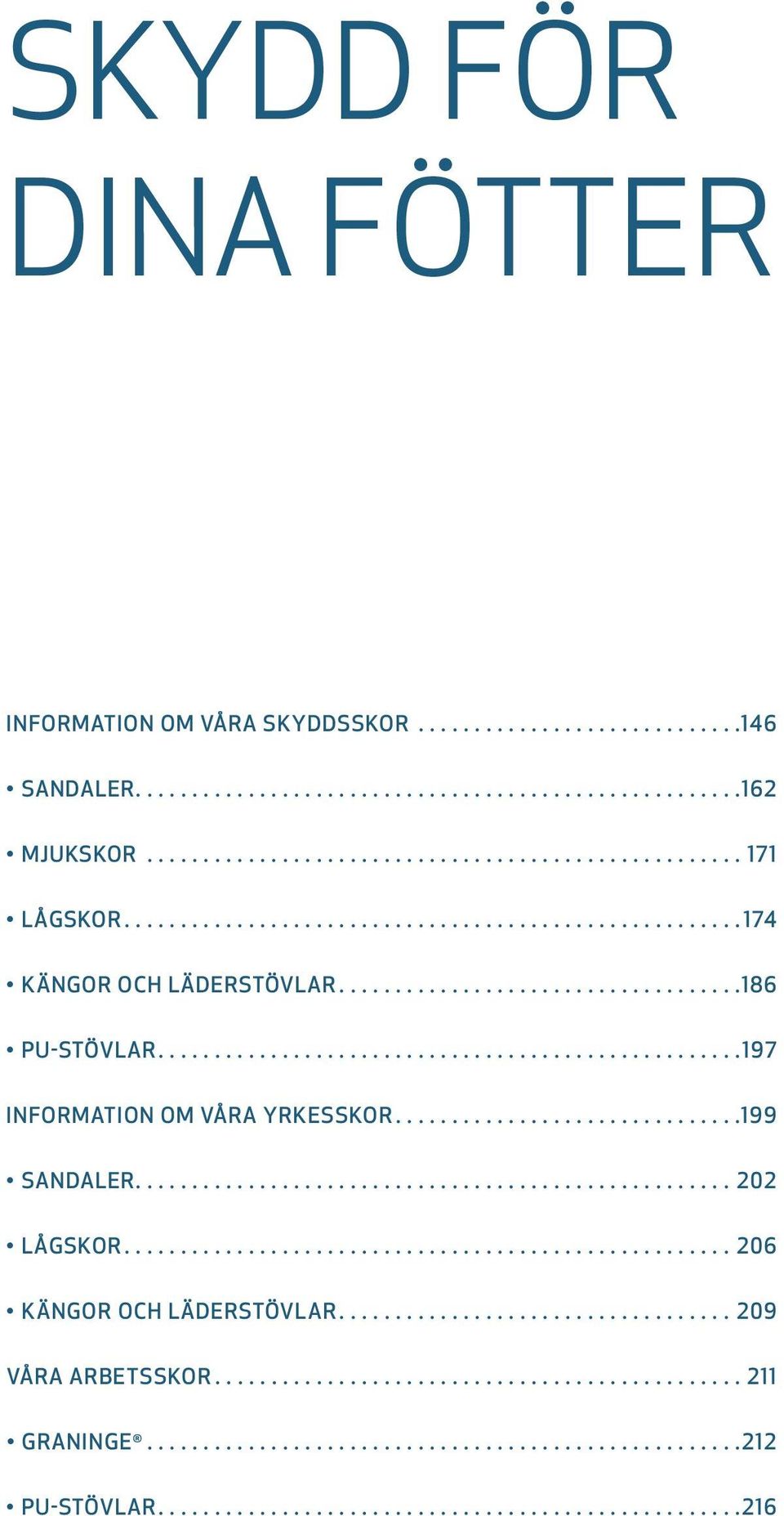 ... 197 information om våra Yrkesskor... 199 Sandaler....202 Lågskor.