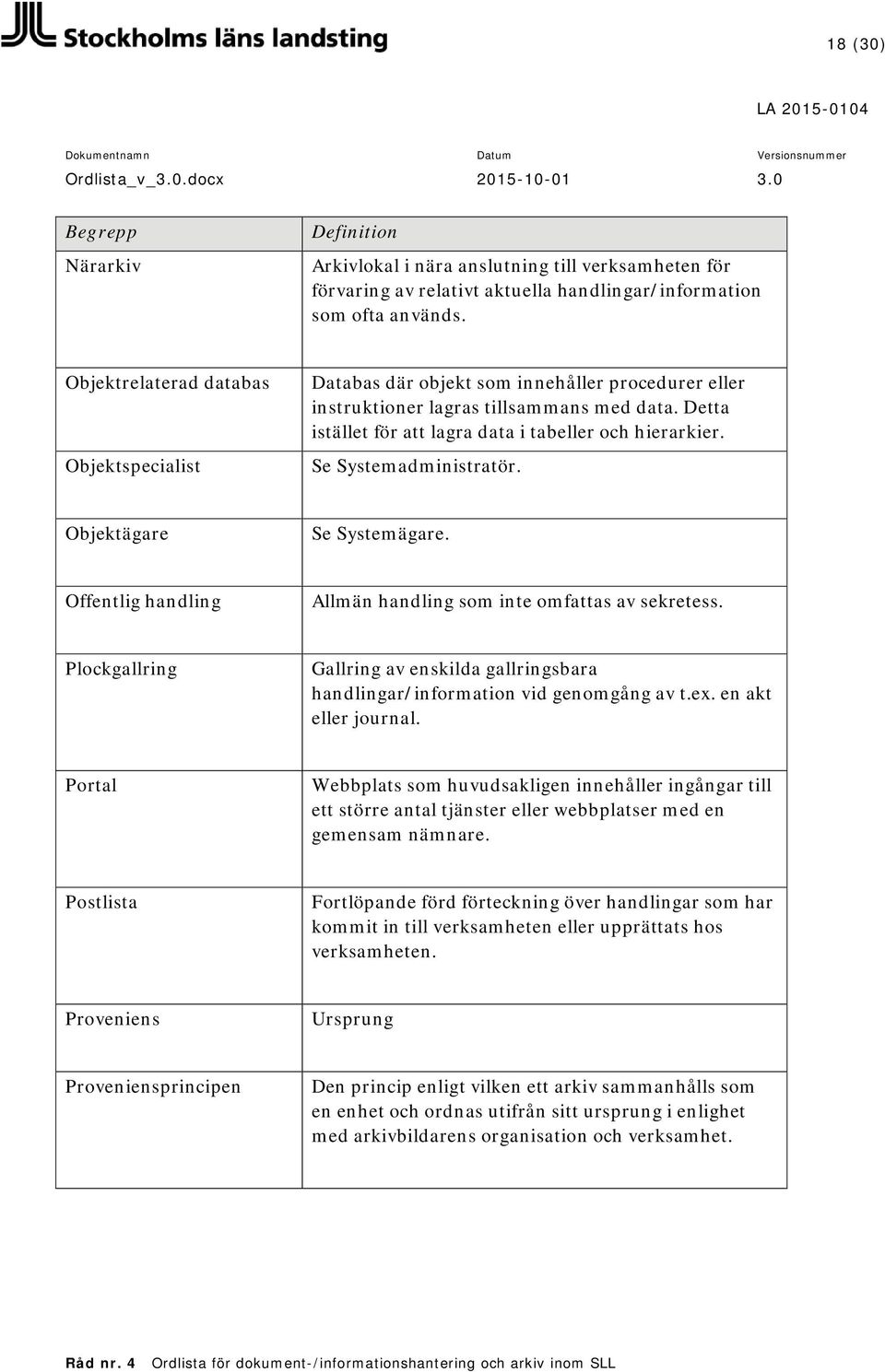 Se Systemadministratör. Objektägare Se Systemägare. Offentlig handling Allmän handling som inte omfattas av sekretess.