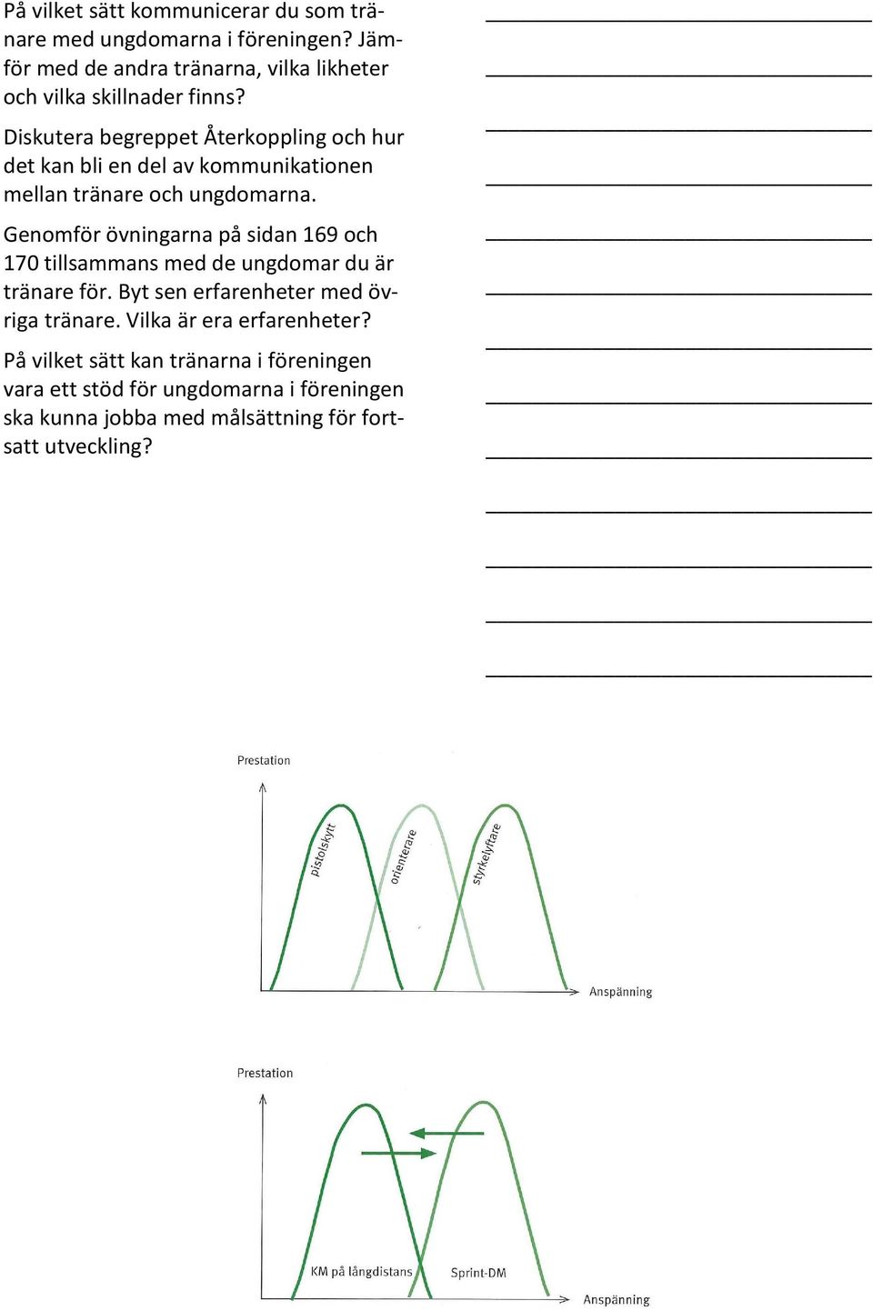 Diskutera begreppet Återkoppling och hur det kan bli en del av kommunikationen mellan tränare och ungdomarna.