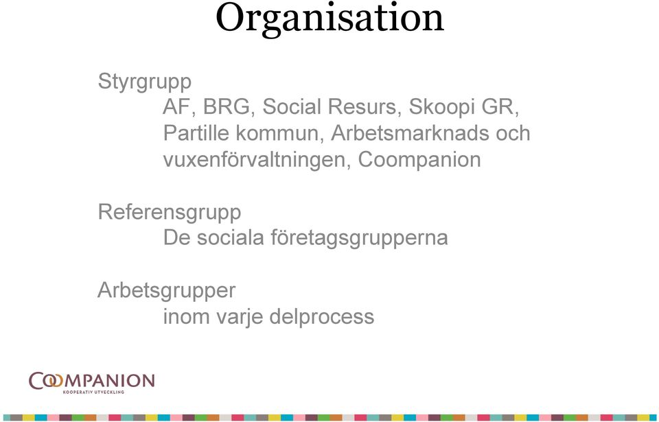 vuxenförvaltningen, Coompanion Referensgrupp De