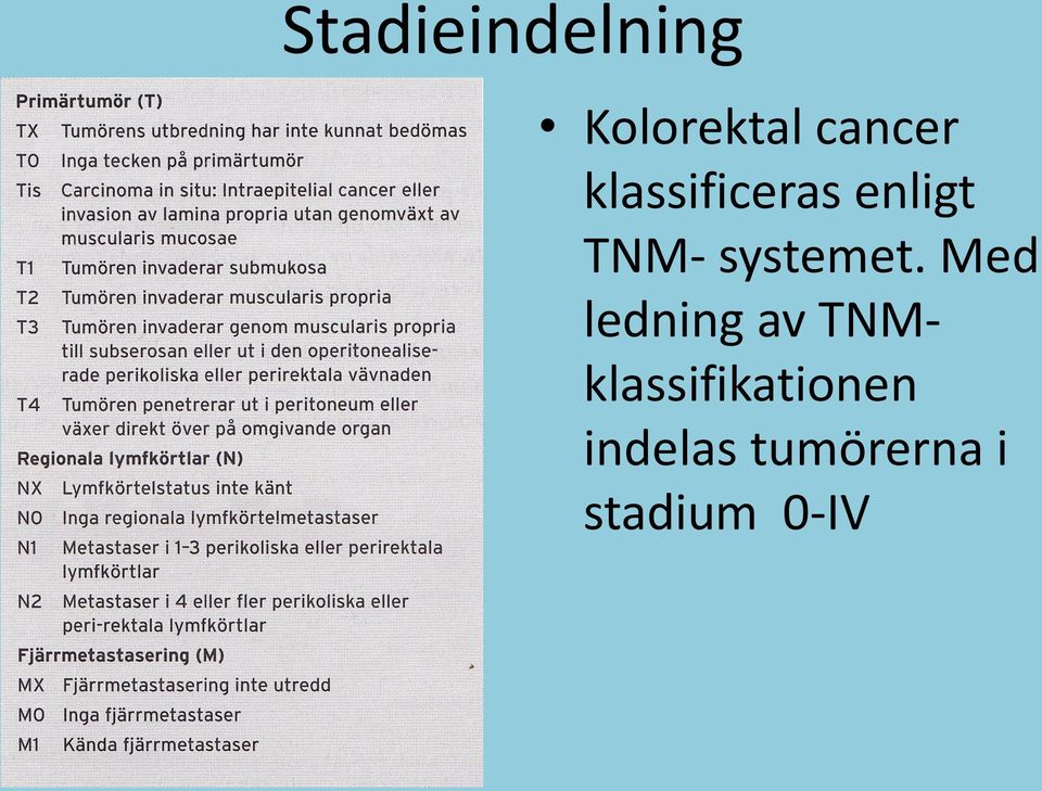 Med ledning av TNMklassifikationen