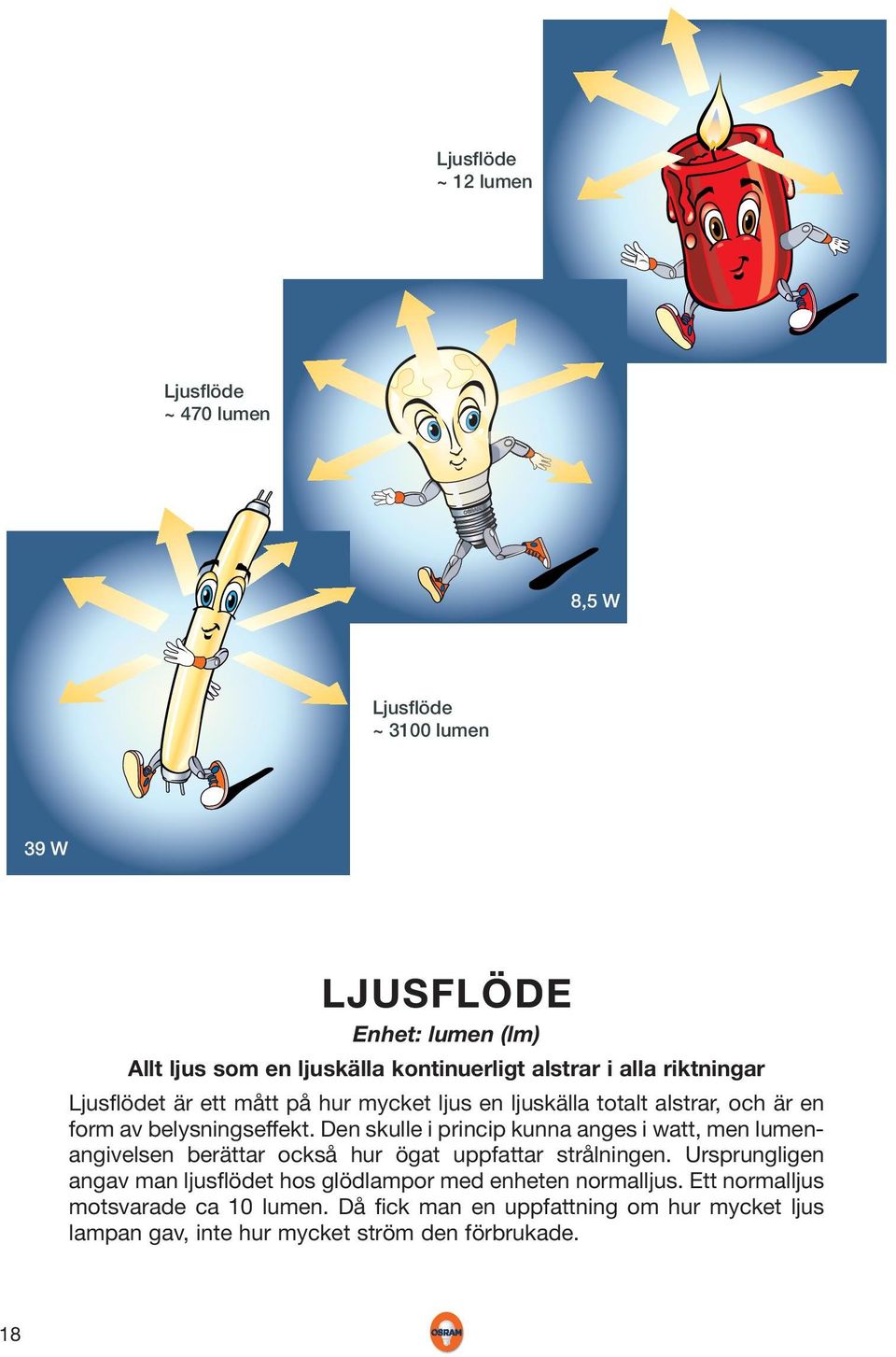 Den skulle i princip kunna anges i watt, men lumen - angivelsen berättar också hur ögat uppfattar strålningen.