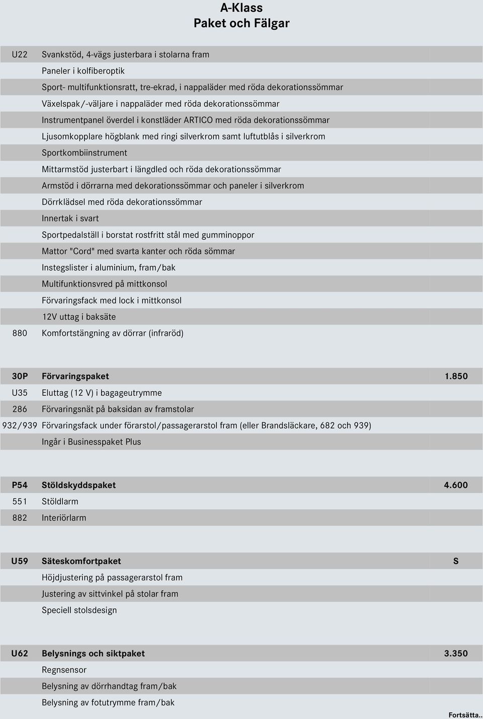 Mittarmstöd justerbart i längdled och röda dekorationssömmar Armstöd i dörrarna med dekorationssömmar och paneler i silverkrom Dörrklädsel med röda dekorationssömmar Innertak i svart Sportpedalställ