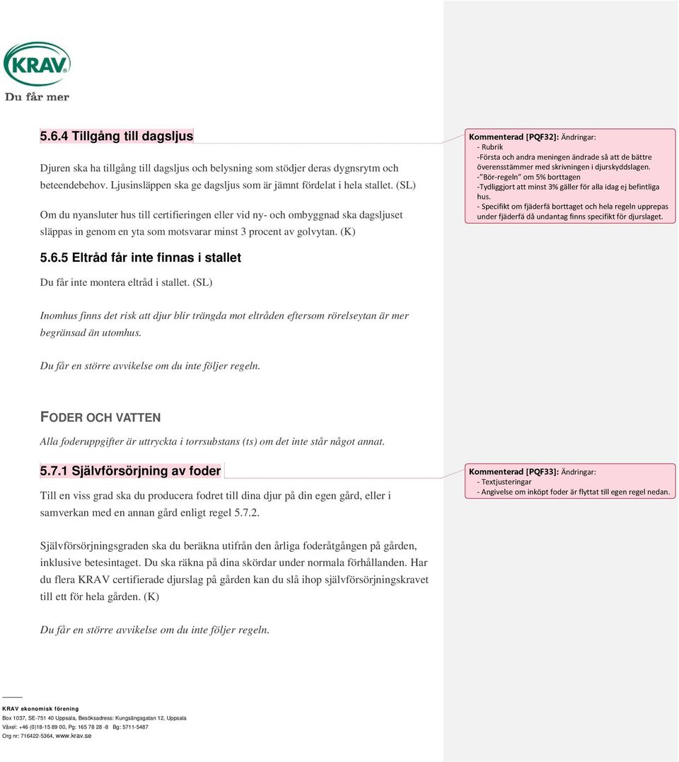 (K) Kommenterad [PQF32]: Ändringar: - Rubrik -Första och andra meningen ändrade så att de bättre överensstämmer med skrivningen i djurskyddslagen.