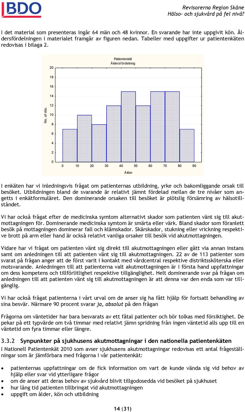 12 10 8 6 4 2 0 0 10 20 30 40 50 60 70 80 90 Ålder I enkäten har vi inledningsvis frågat om patienternas utbildning, yrke och bakomliggande orsak till besöket.