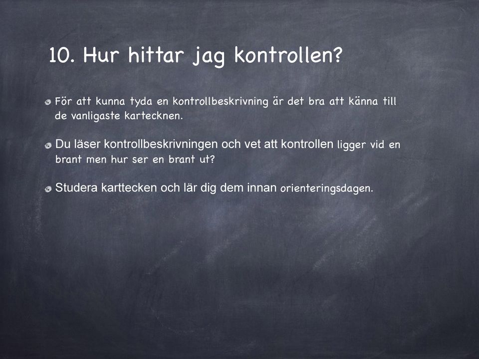 vanligaste kartecknen.