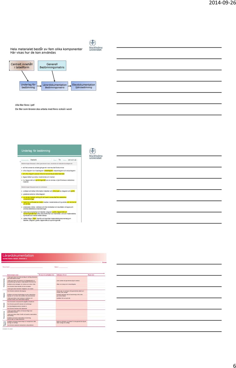 Bedömningsmatris Elevdokumentation Självbedömning Alla filer finns i pdf De filer som