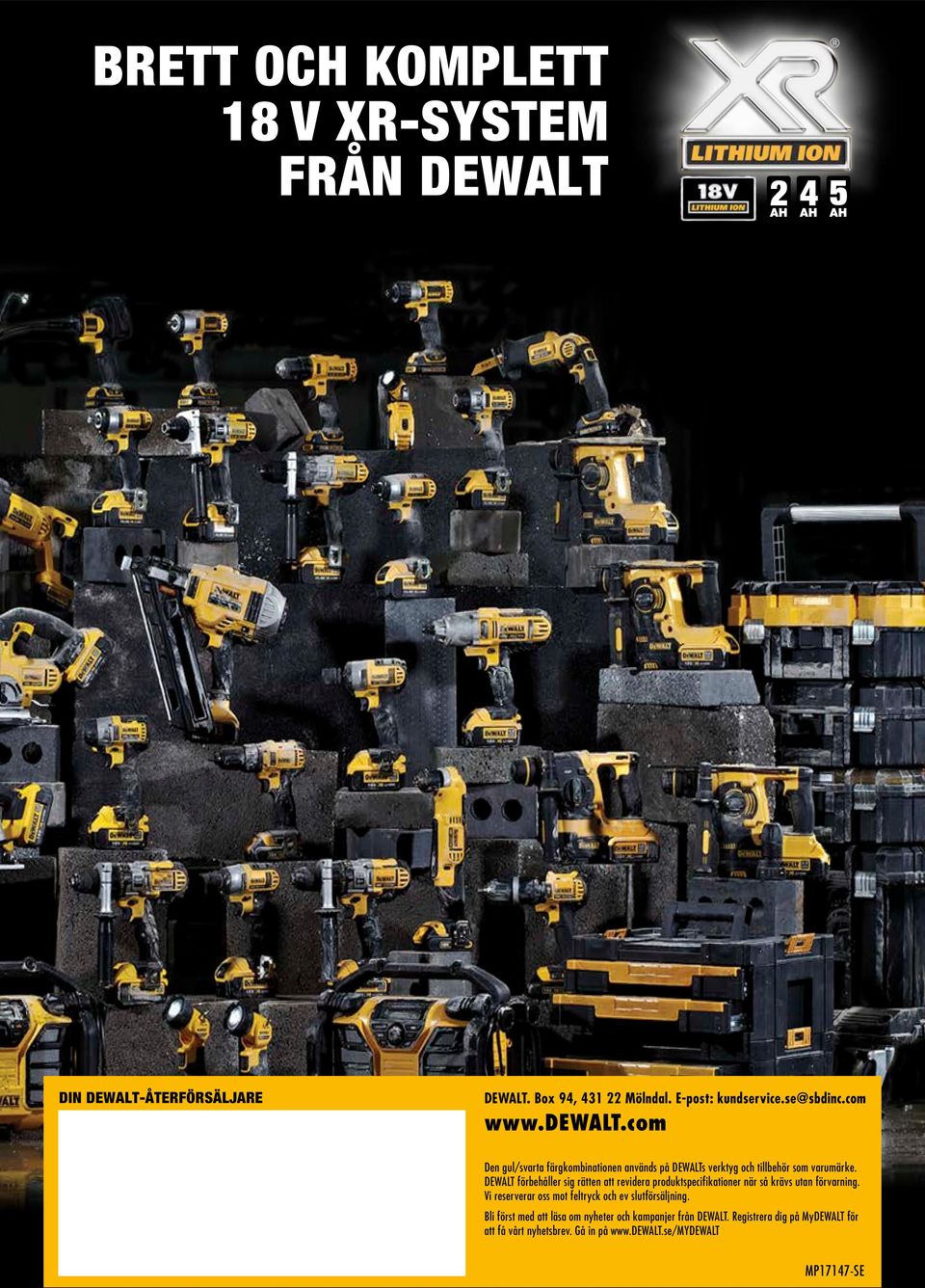 DEWALT förbehåller sig rätten att revidera produktspecifikationer när så krävs utan förvarning.