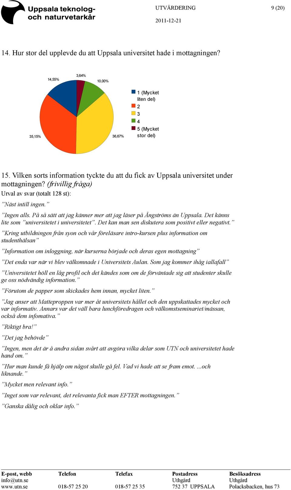 På så sätt att jag känner mer att jag läser på Ångströms än Uppsala. Det känns lite som universitetet i universitetet. Det kan man sen diskutera som positivt eller negativt.