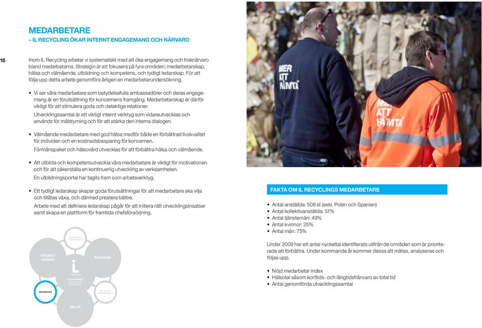 För att följa upp detta arbete genomförs årligen en medarbetarundersökning. Vi ser våra medarbetare som betydelsefulla ambassadörer och deras engagemang är en förutsättning för koncernens framgång.