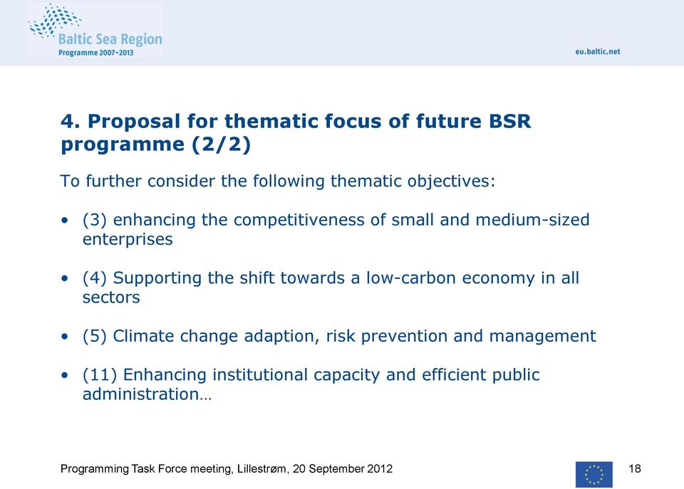 towards a low-carbon economy in all sectors (5) Climate change adaption, risk prevention and management (11)