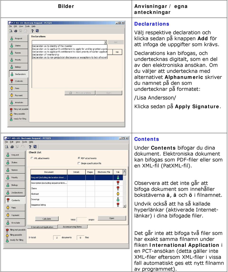 Om du väljer att underteckna med alternativet Alphanumeric skriver du namnet på den som undertecknar på formatet: /Lisa Andersson/ Klicka sedan på Apply Signature.