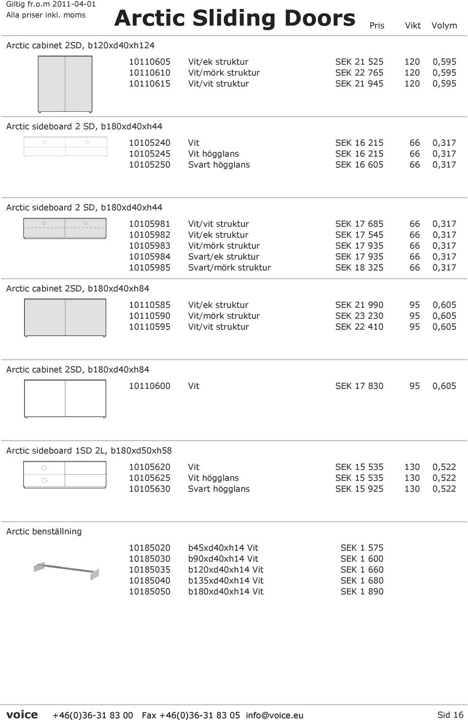 b180xd40xh84 10105981 Vit/vit struktur SEK 17 685 66 0,317 10105982 Vit/ek struktur SEK 17 545 66 0,317 10105983 Vit/mörk struktur SEK 17 935 66 0,317 10105984 Svart/ek struktur SEK 17 935 66 0,317