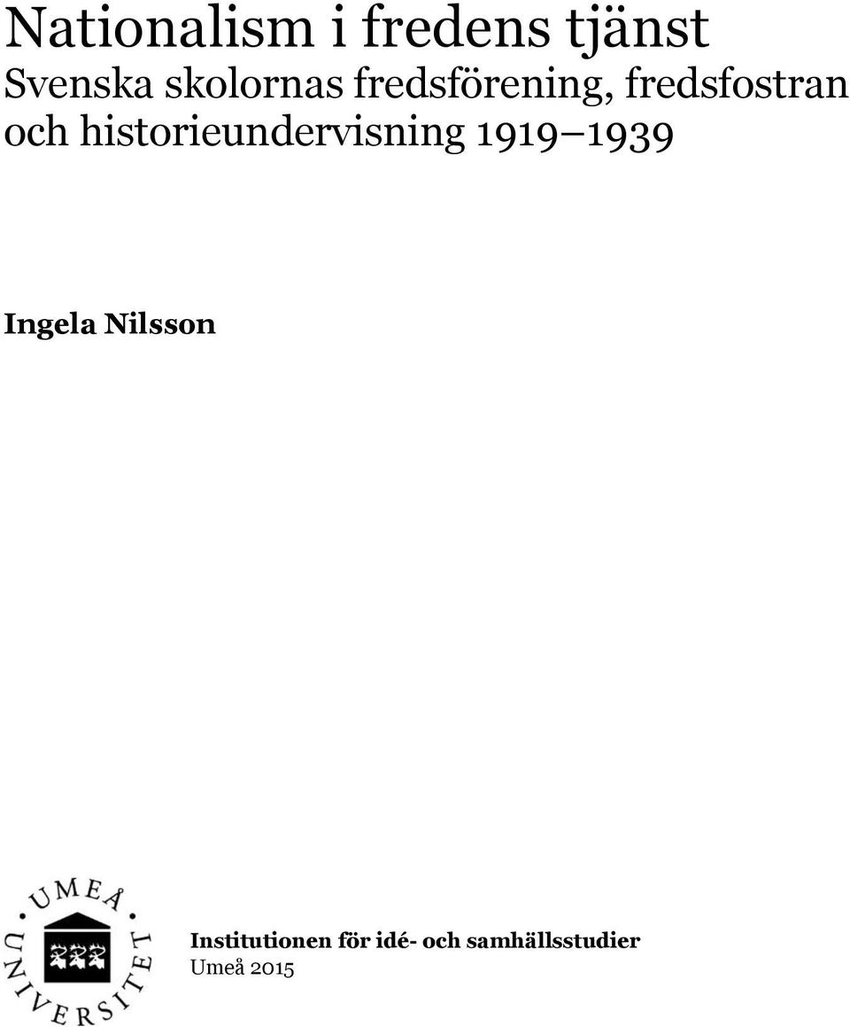 historieundervisning 1919 1939 Ingela