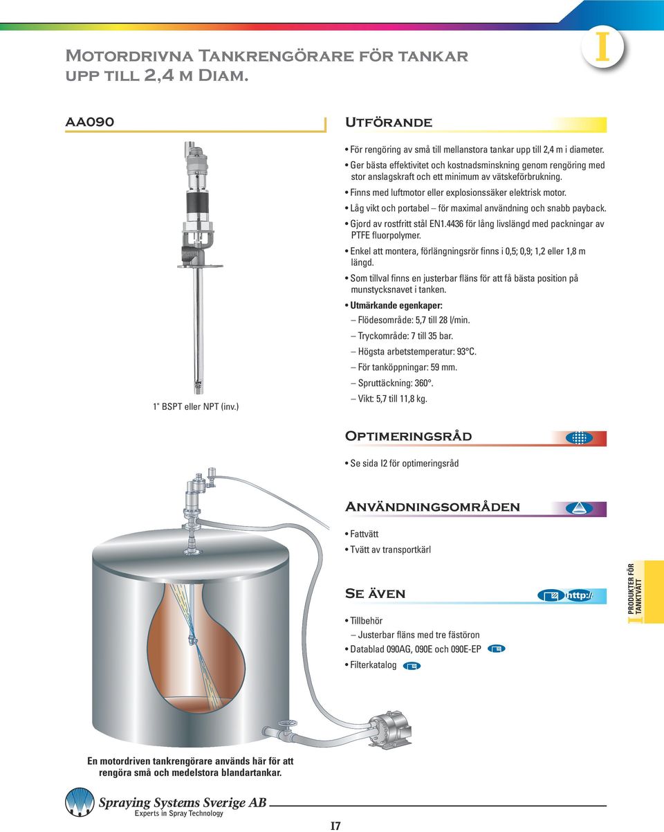 Låg vikt och portabel för maximal användning och snabb payback. Gjord av rostfritt stål EN1.4436 för lång livslängd med packningar av PTFE fluorpolymer.