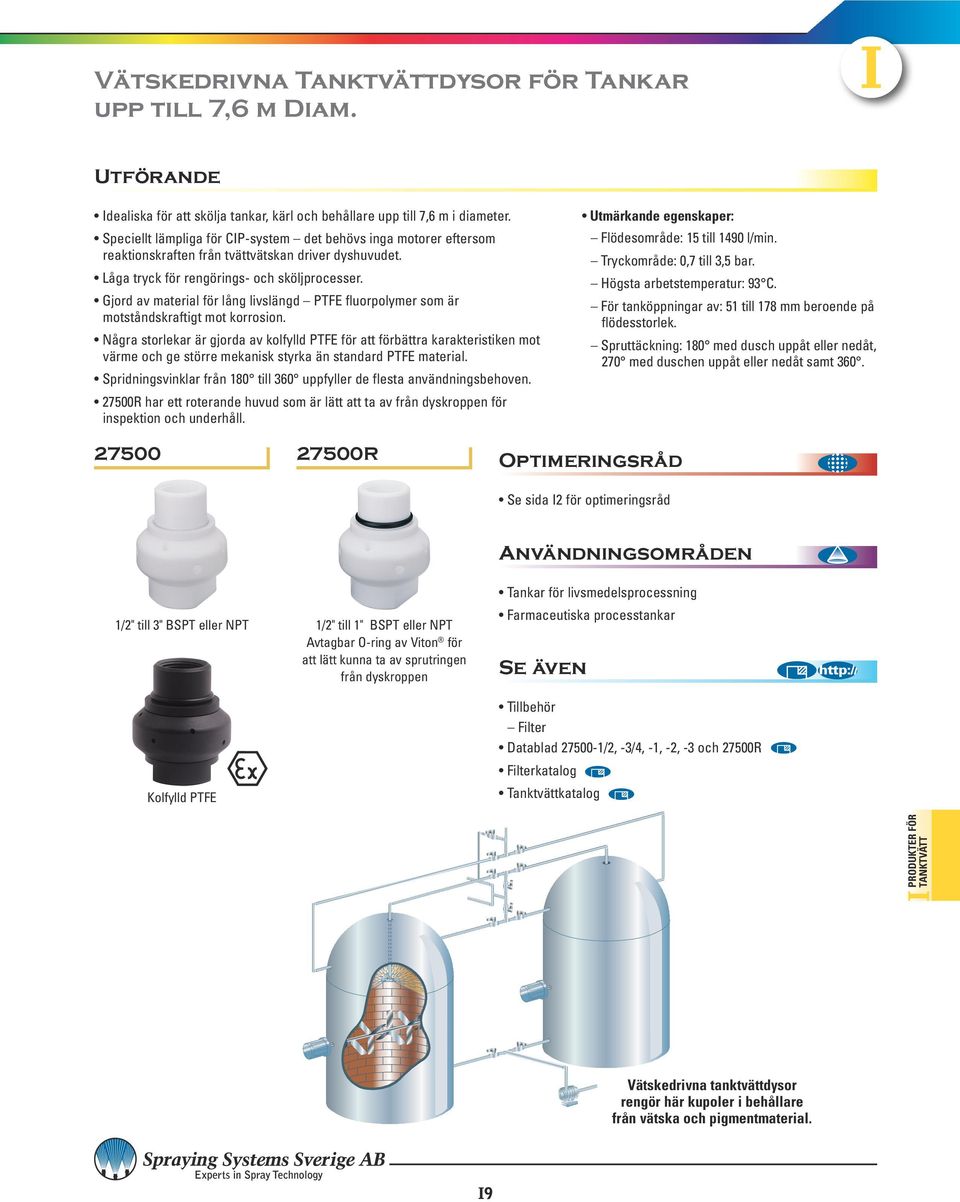Gjord av material för lång livslängd PTFE fluorpolymer som är motståndskraftigt mot korrosion.