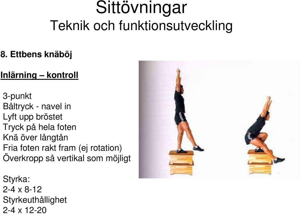foten Knä över långtån Fria foten rakt fram (ej