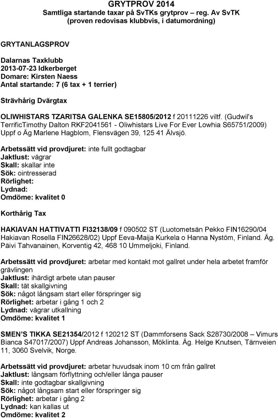 OLIWHISTARS TZARITSA GALENKA SE15805/2012 f 20111226 viltf.