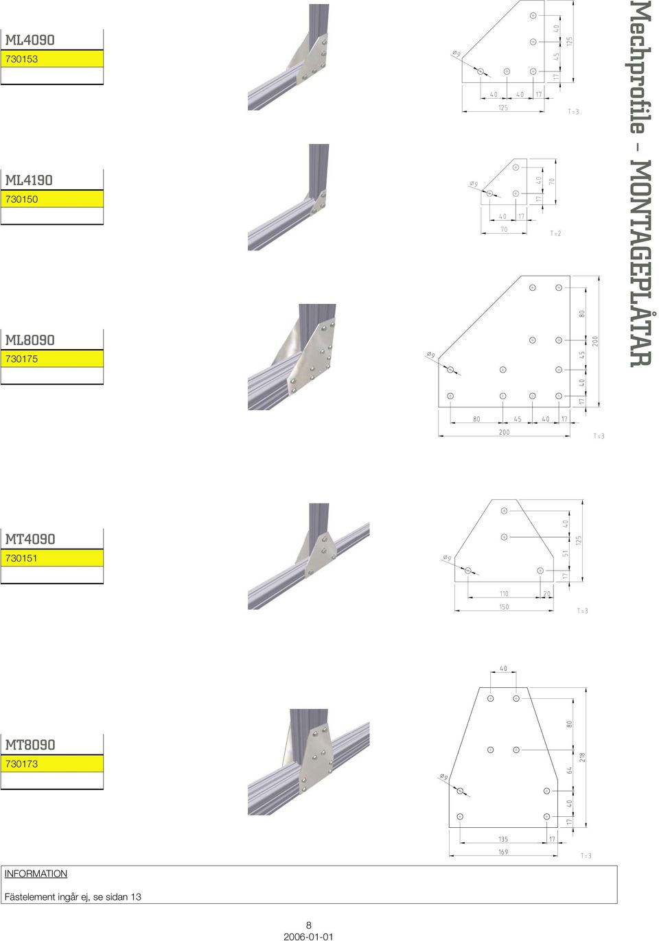 MONTAGEPLÅTAR MT4090 730151