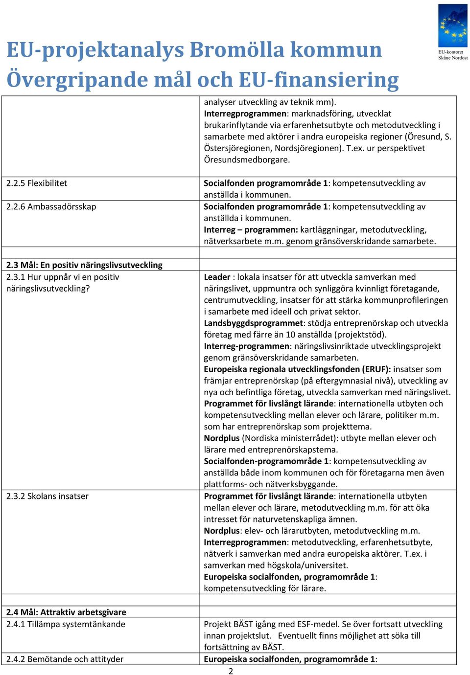 2.3 Mål: En positiv näringslivsutveckling 2.3.1 Hur uppnår vi en positiv näringslivsutveckling?