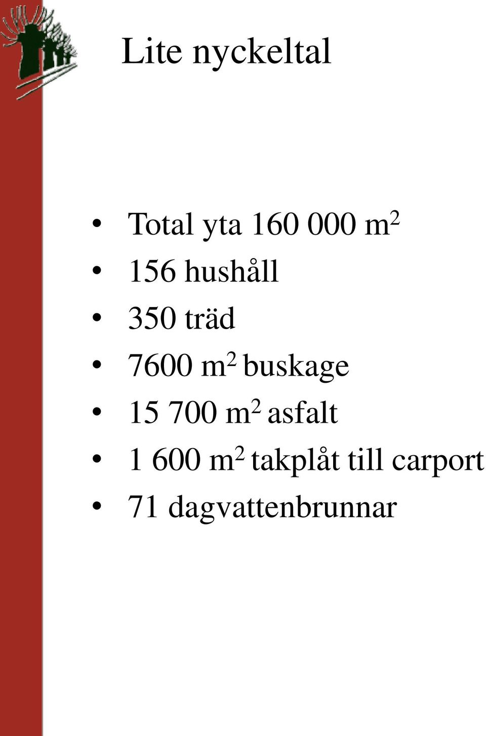 buskage 15 700 m 2 asfalt 1 600 m 2