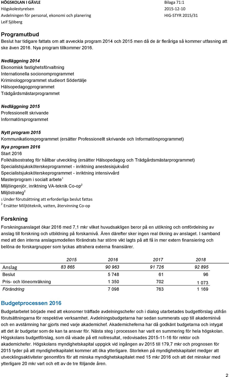 Professionellt skrivande Informatörsprogrammet Nytt program 2015 Kommunikationsprogrammet (ersätter Professionellt skrivande och Informatörsprogrammet) Nya program 2016 Start 2016 Folkhälsostrateg