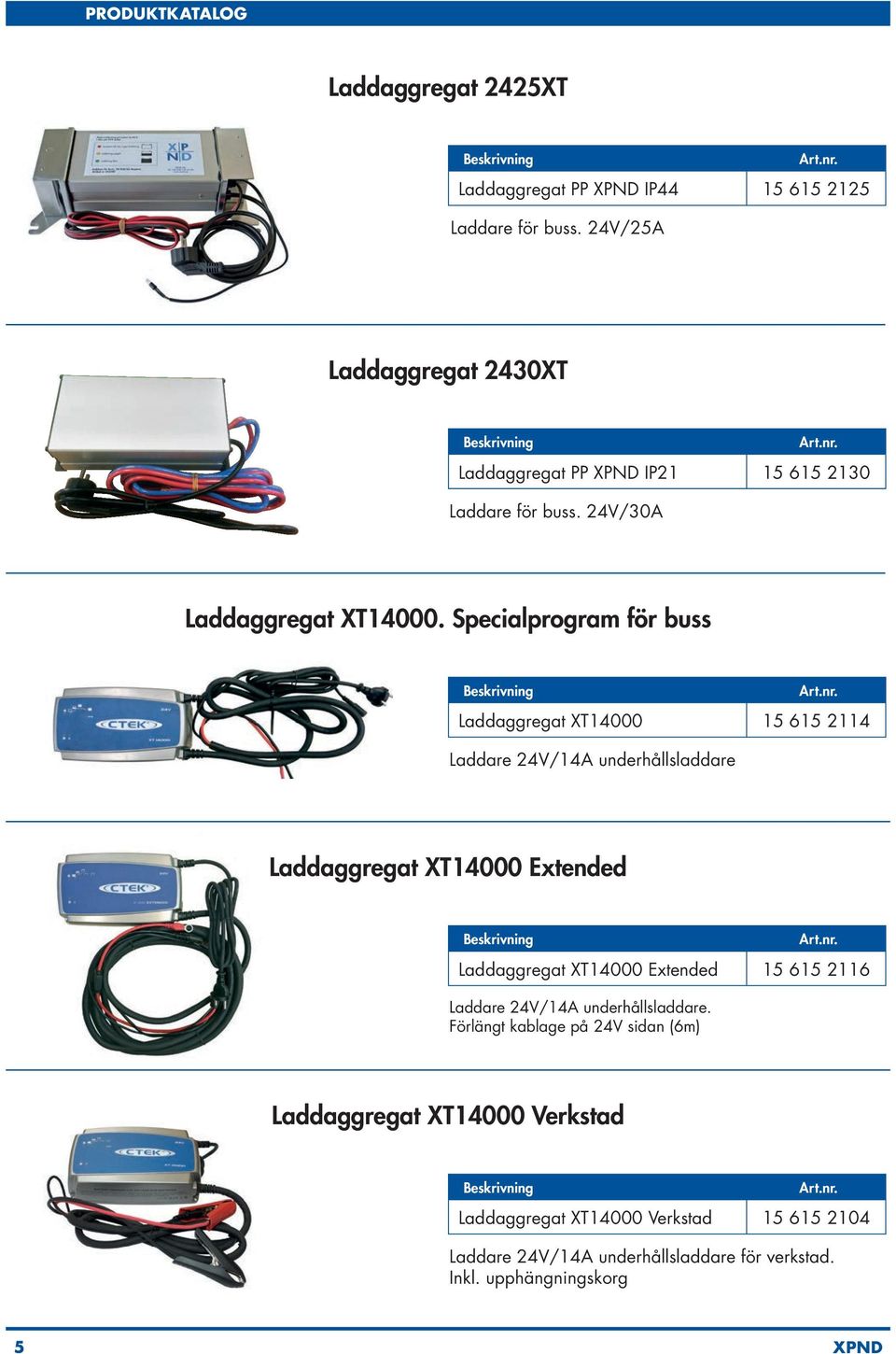 Specialprogram för buss Laddaggregat XT14000 15 615 2114 Laddare 24V/14A underhållsladdare Laddaggregat XT14000 Extended Laddaggregat