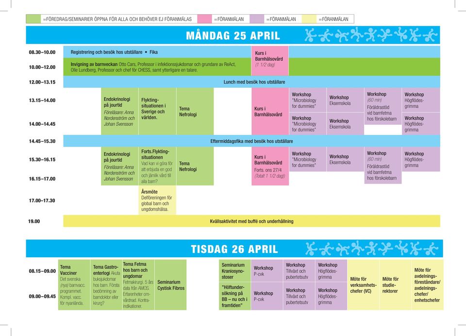 15 Lunch med besök hos utställare 13.15 14.00 Endokrinologi på jourtid Föreläsare: Anna Nordenström Johan Svensson Flyktingsituationen i Sverige världen. Nefrologi 14.45 15.