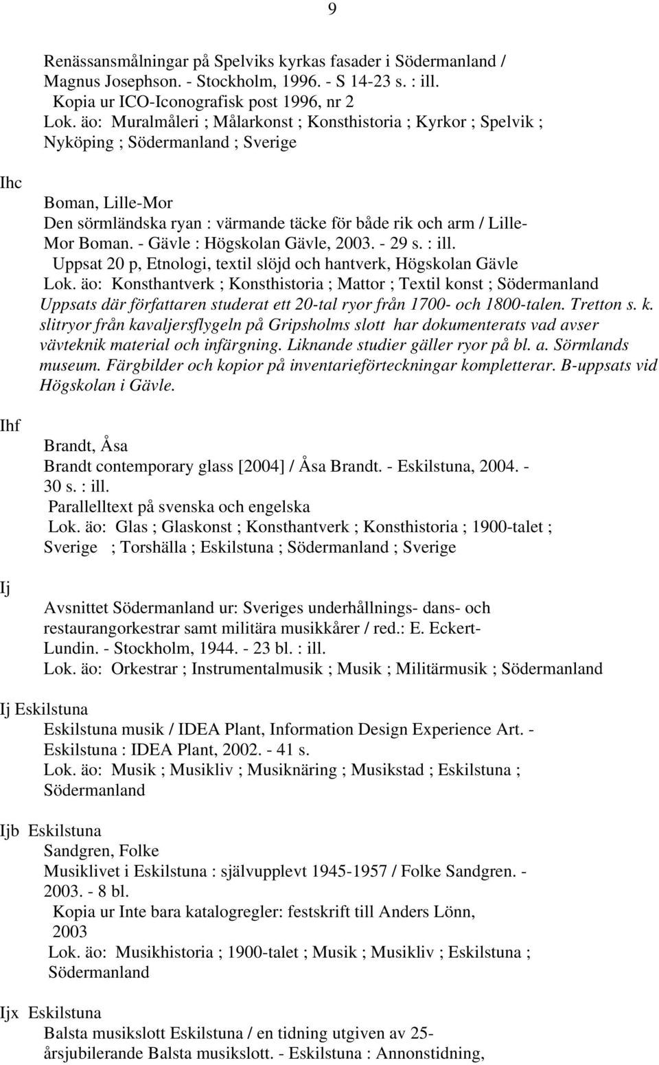 Boman. - Gävle : Högskolan Gävle, 2003. - 29 s. : ill. Uppsat 20 p, Etnologi, textil slöjd och hantverk, Högskolan Gävle Lok.