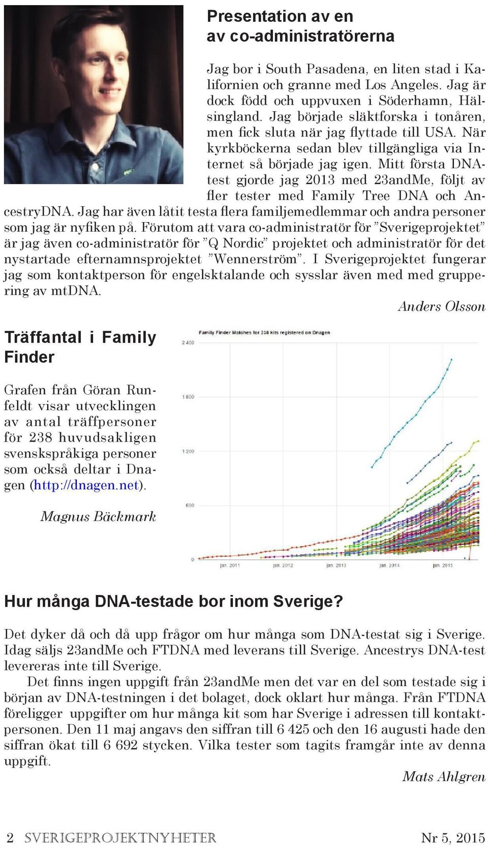 Mitt första DNAtest gjorde jag 2013 med 23andMe, följt av fler tester med Family Tree DNA och AncestryDNA. Jag har även låtit testa flera familjemedlemmar och andra personer som jag är nyfiken på.