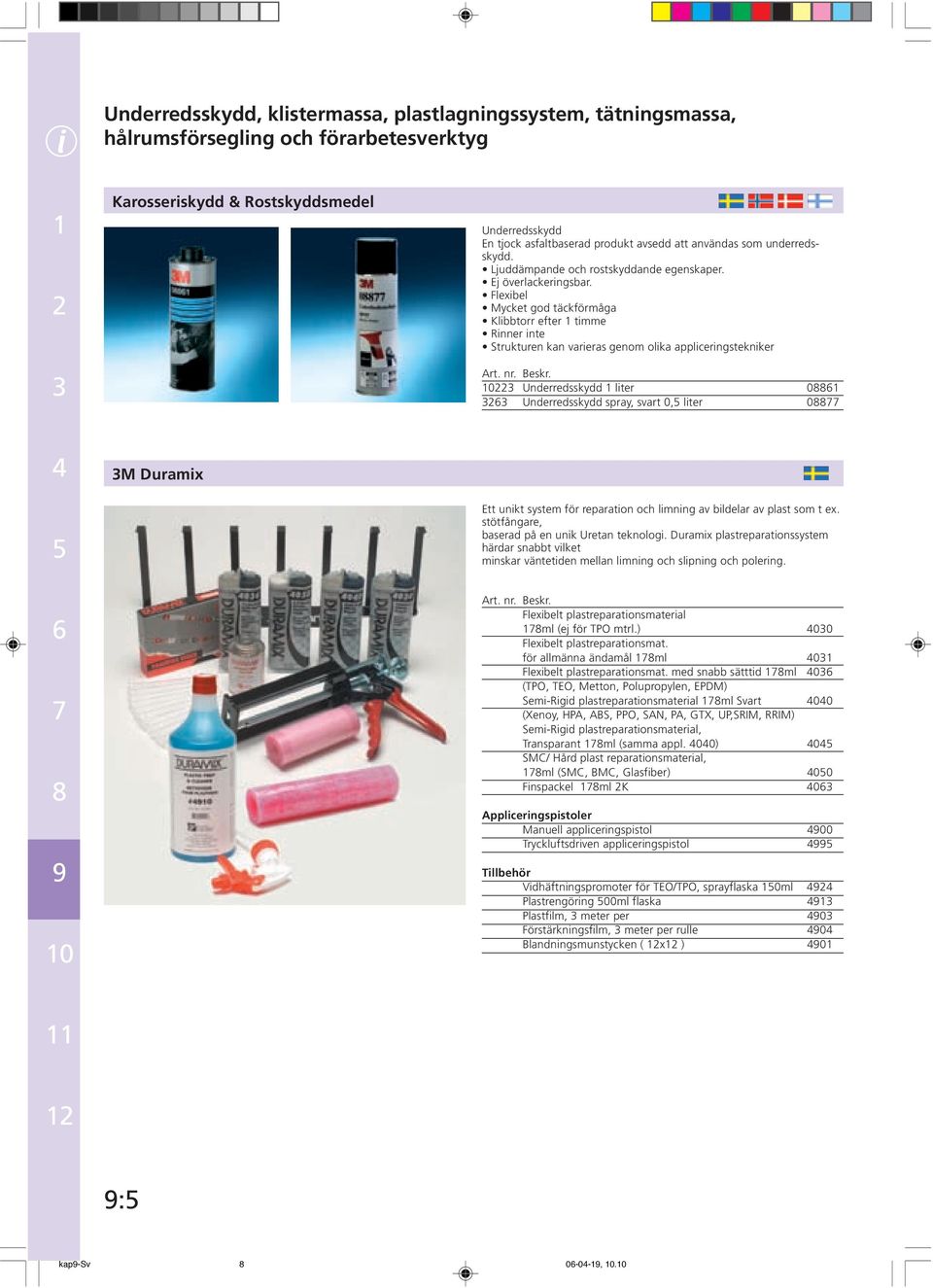 Flexibel Mycket god täckförmåga Klibbtorr efter timme Rinner inte Strukturen kan varieras genom olika appliceringstekniker Underredsskydd liter 0 Underredsskydd spray, svart 0, liter 0 M Duramix Ett