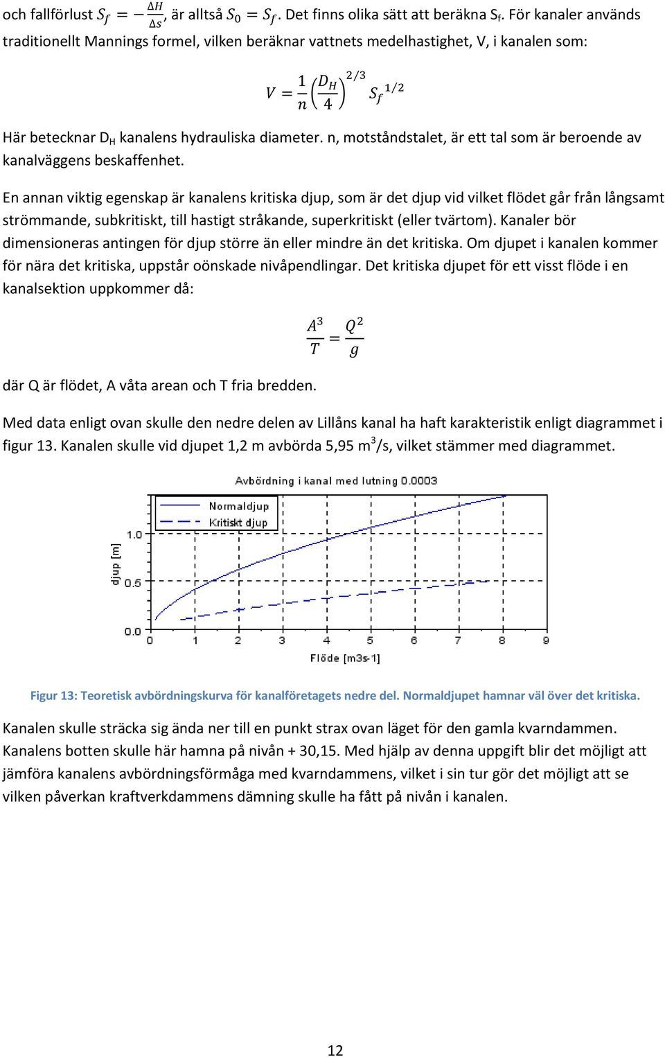 n, motståndstalet, är ett tal som är beroende av kanalväggens beskaffenhet.