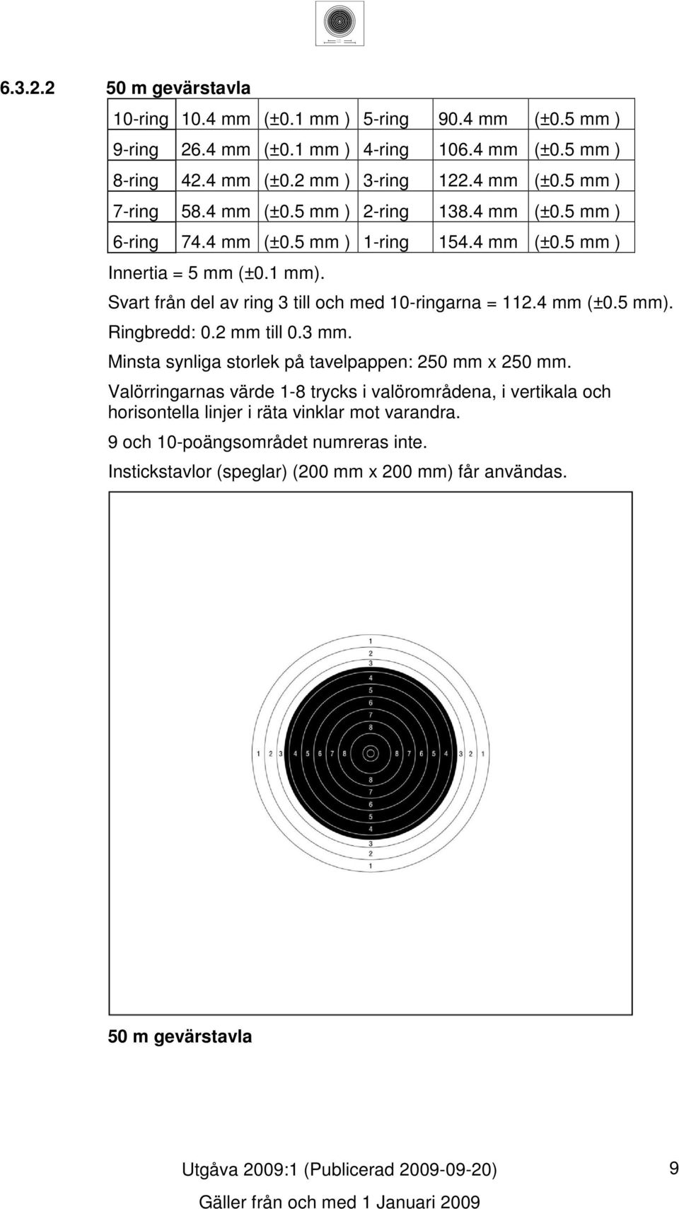 Valörringarnas värde - trycks i valörområdena, i vertikala och horisontella linjer i räta vinklar mot varandra. 9 och 0-poängsområdet numreras inte.