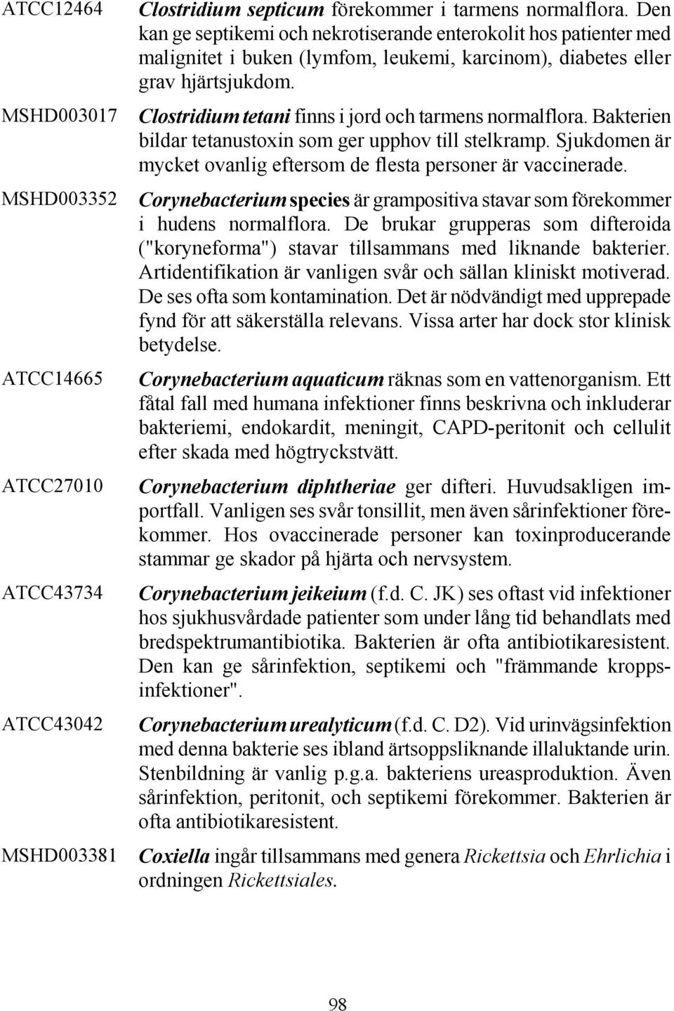 Clostridium tetani finns i jord och tarmens normalflora. Bakterien bildar tetanustoxin som ger upphov till stelkramp. Sjukdomen är mycket ovanlig eftersom de flesta personer är vaccinerade.