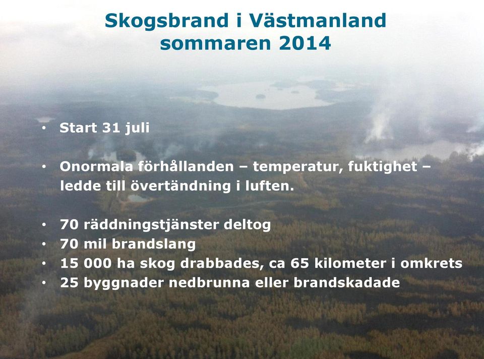 70 räddningstjänster deltog 70 mil brandslang 15 000 ha skog