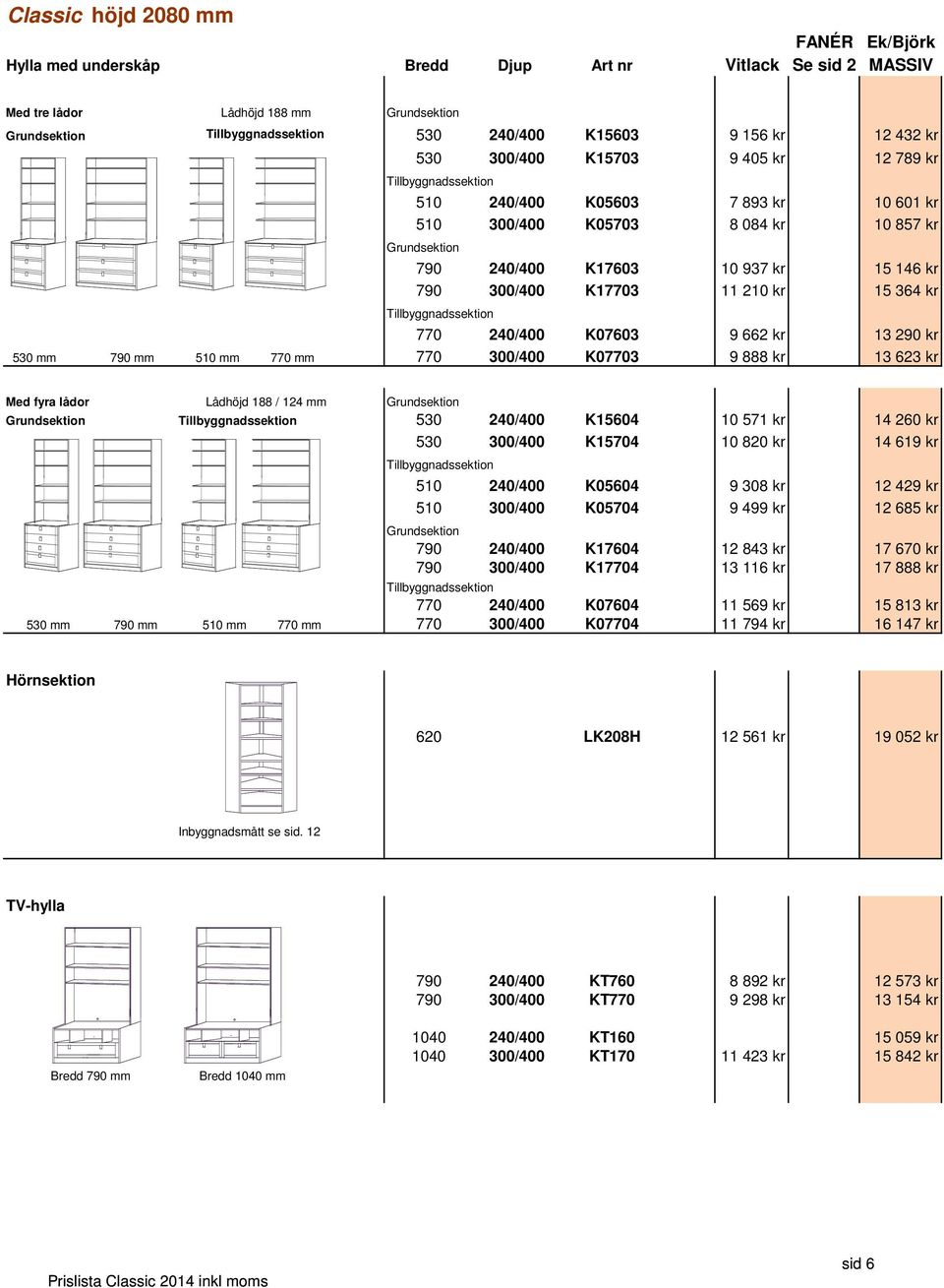 mm 790 mm 510 mm 770 mm 770 300/400 K07703 9 888 kr 13 623 kr Med fyra lådor Lådhöjd 188 / 124 mm 530 240/400 K15604 10 571 kr 14 260 kr 530 300/400 K15704 10 820 kr 14 619 kr 510 240/400 K05604 9