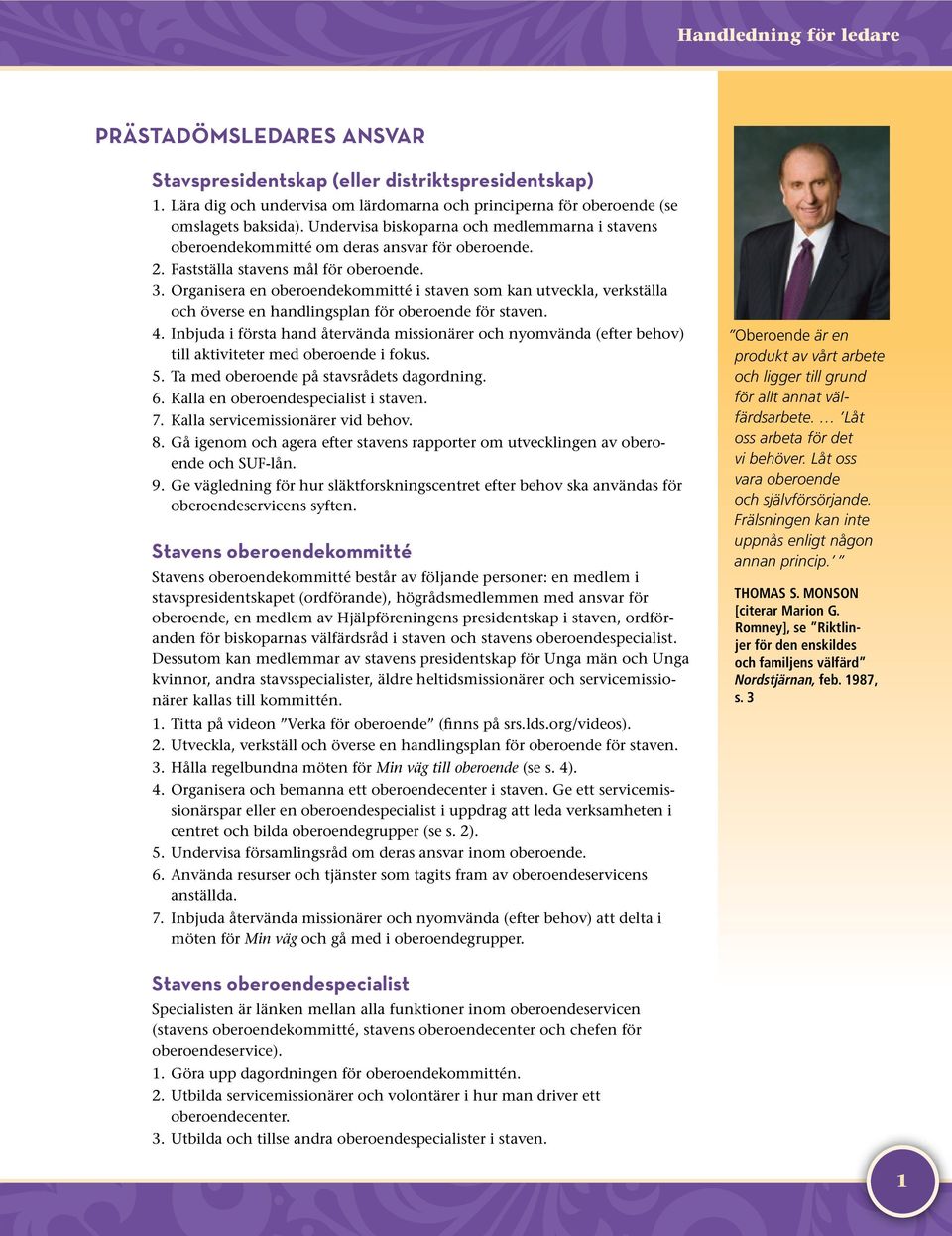 Organisera en oberoendekommitté i staven som kan utveckla, verkställa och överse en handlingsplan för oberoende för staven. 4.