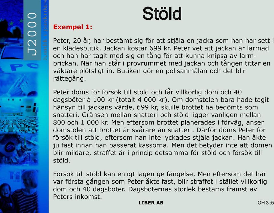 Butiken gör en polisanmälan och det blir rättegång. Peter döms för försök till stöld och får villkorlig dom och 40 dagsböter à 100 kr (totalt 4 000 kr).