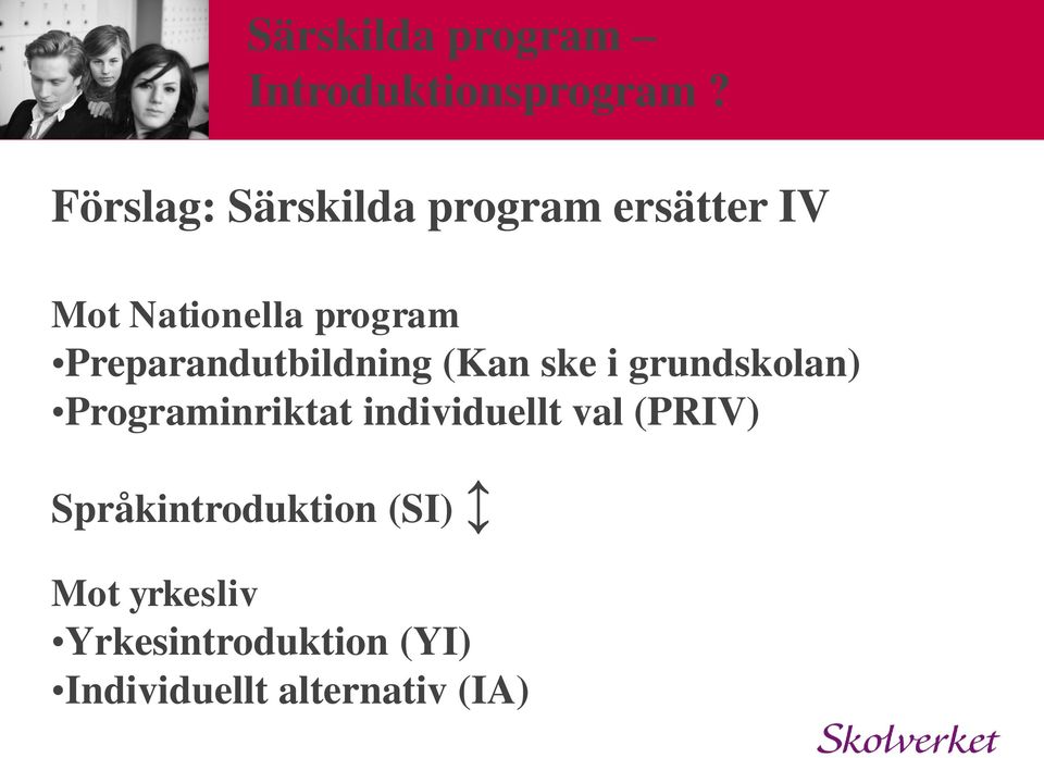 Preparandutbildning (Kan ske i grundskolan) Programinriktat