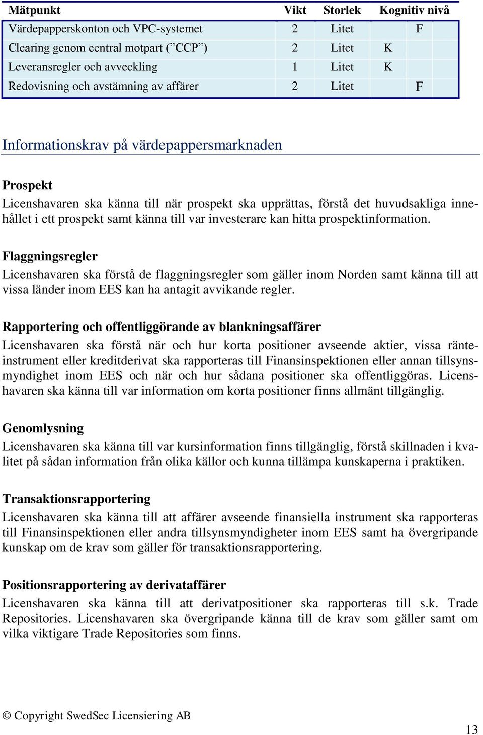 prospektinformation. Flaggningsregler Licenshavaren ska förstå de flaggningsregler som gäller inom Norden samt känna till att vissa länder inom EES kan ha antagit avvikande regler.
