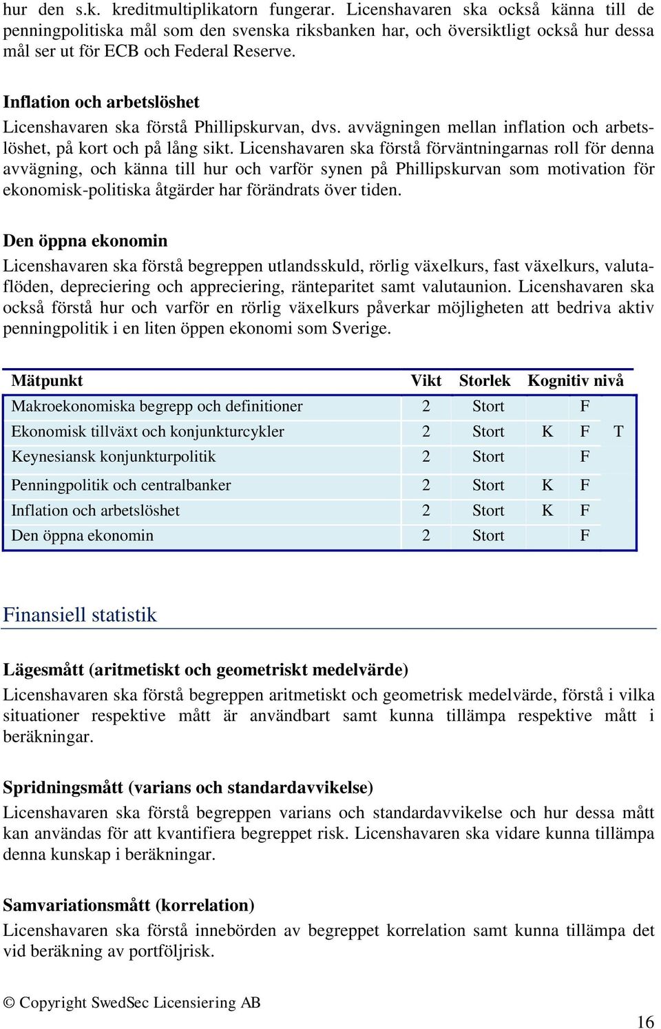 Inflation och arbetslöshet Licenshavaren ska förstå Phillipskurvan, dvs. avvägningen mellan inflation och arbetslöshet, på kort och på lång sikt.
