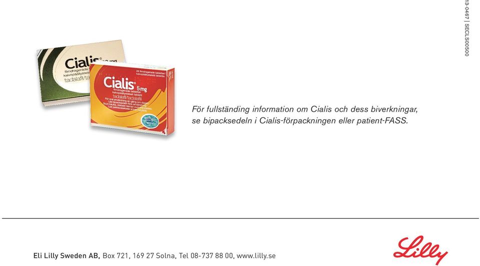 Cialis-förpackningen eller patient-fass.