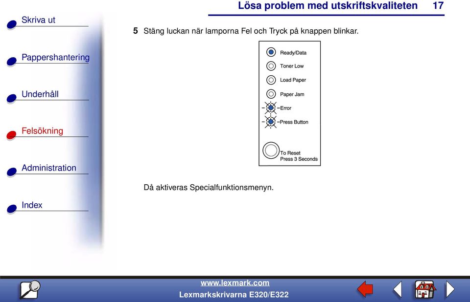 på knappen blinkar.