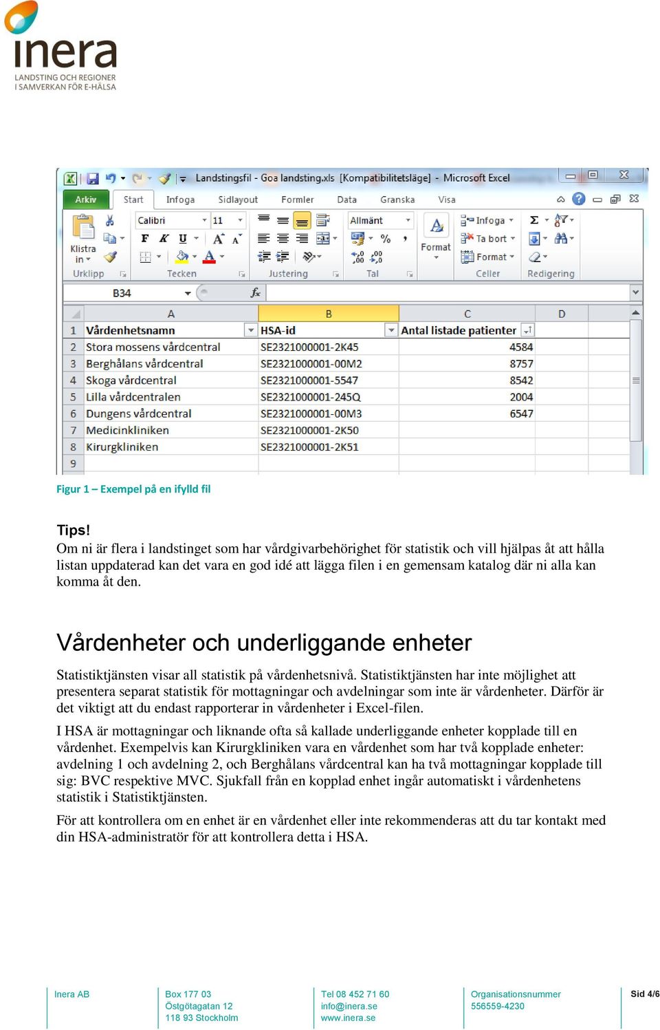 komma åt den. Vårdenheter och underliggande enheter Statistiktjänsten visar all statistik på vårdenhetsnivå.