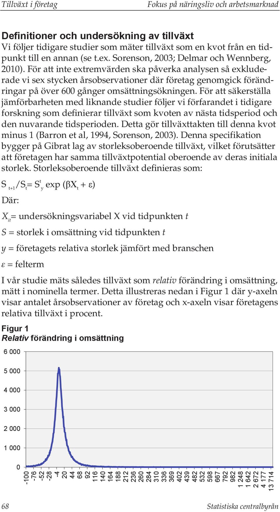För att inte extremvärden ska påverka analysen så exkluderade vi sex stycken årsobservationer där företag genomgick förändringar på över 600 gånger omsättningsökningen.