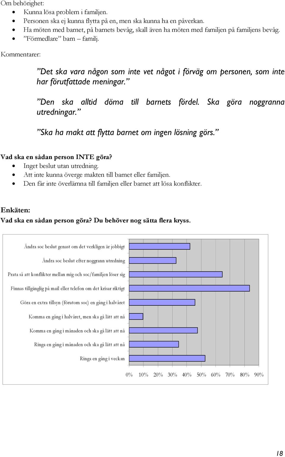 Kommentarer: Det ska vara någon som inte vet något i förväg om personen, som inte har förutfattade meningar. Den ska alltid döma till barnets fördel. Ska göra noggranna utredningar.