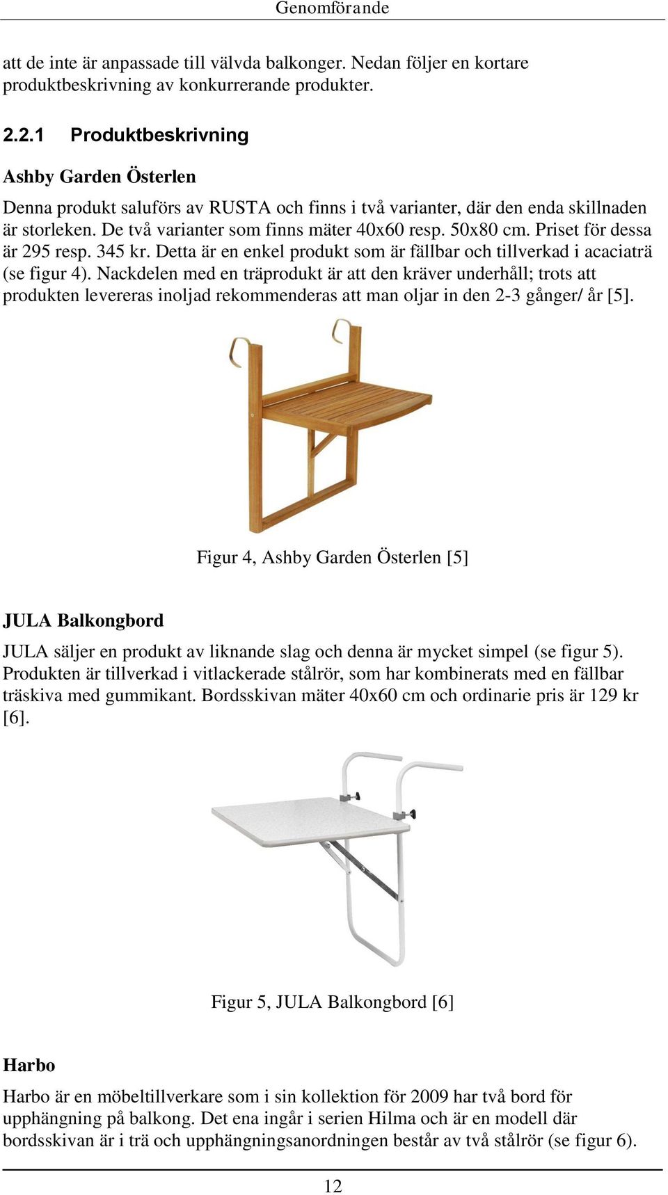 Priset för dessa är 295 resp. 345 kr. Detta är en enkel produkt som är fällbar och tillverkad i acaciaträ (se figur 4).