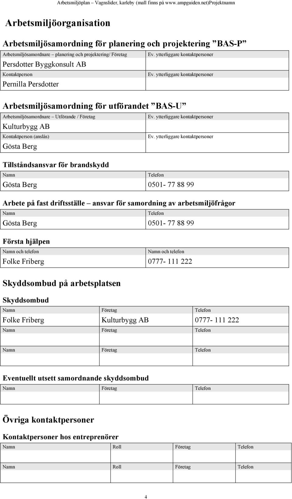 ytterliggare kontaktpersoner Ev.